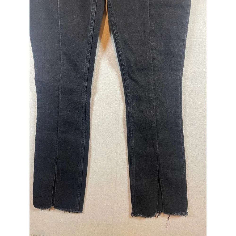 Abercrombie & Fitch Curve Love The Skinny High‎ Rise Split Hem Black Jeans 25 0S